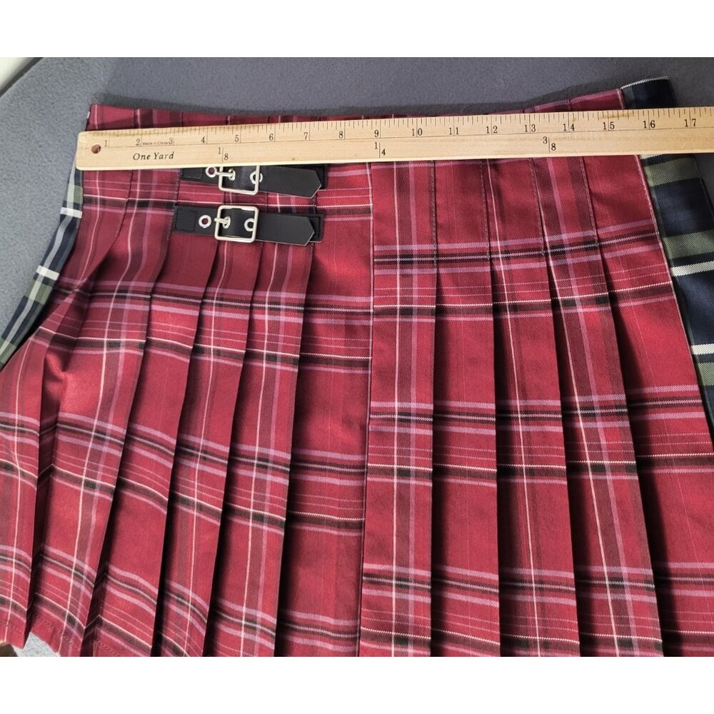 NOBO Multi Color Plaid Pleated Mini Skirt Juniors XL Skater Preppy Clueless y2k - Picture 3 of 7